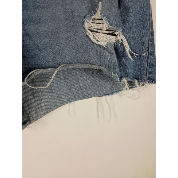 Old Navy Shorts Womens 16 Plus Blue High Rise Distressed Cutoff Denim Jorts Y2K - Picture 4 of 8